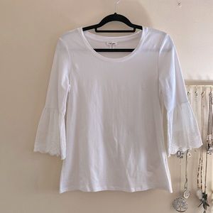 Tribal Lace-embellished bell-sleeve T-shirt